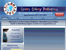 Tablet Screenshot of crowncolonypediatrics.com